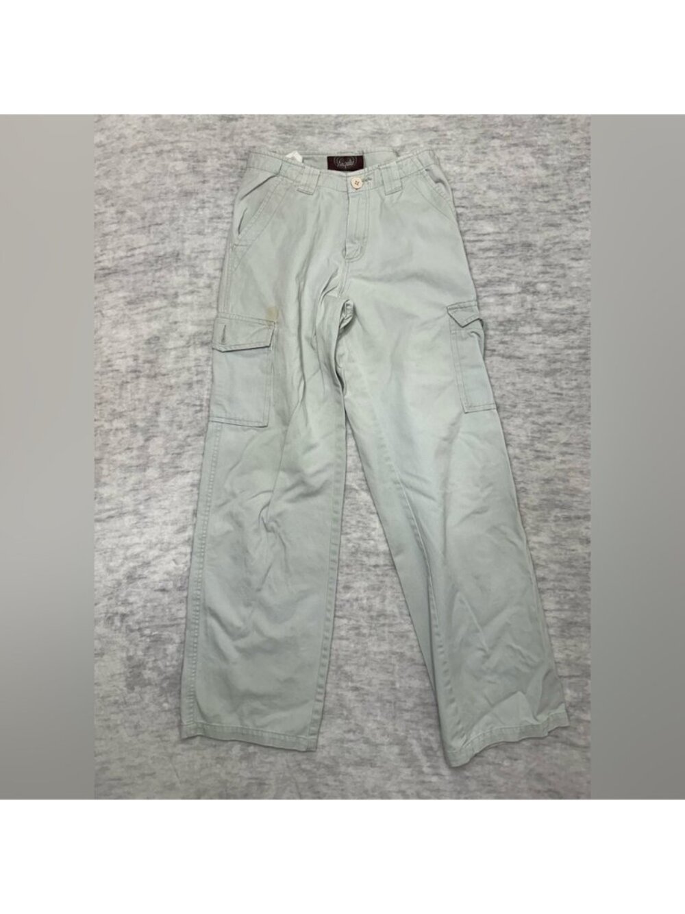 Y2K Angel Wing Cargo Pants Baggy Streetwear Utility Beige Vintage Style
